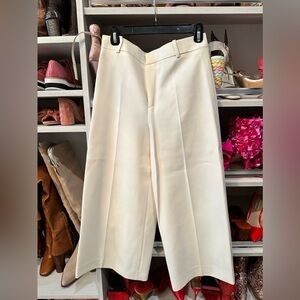 Zara Cream Wide-Leg Pants